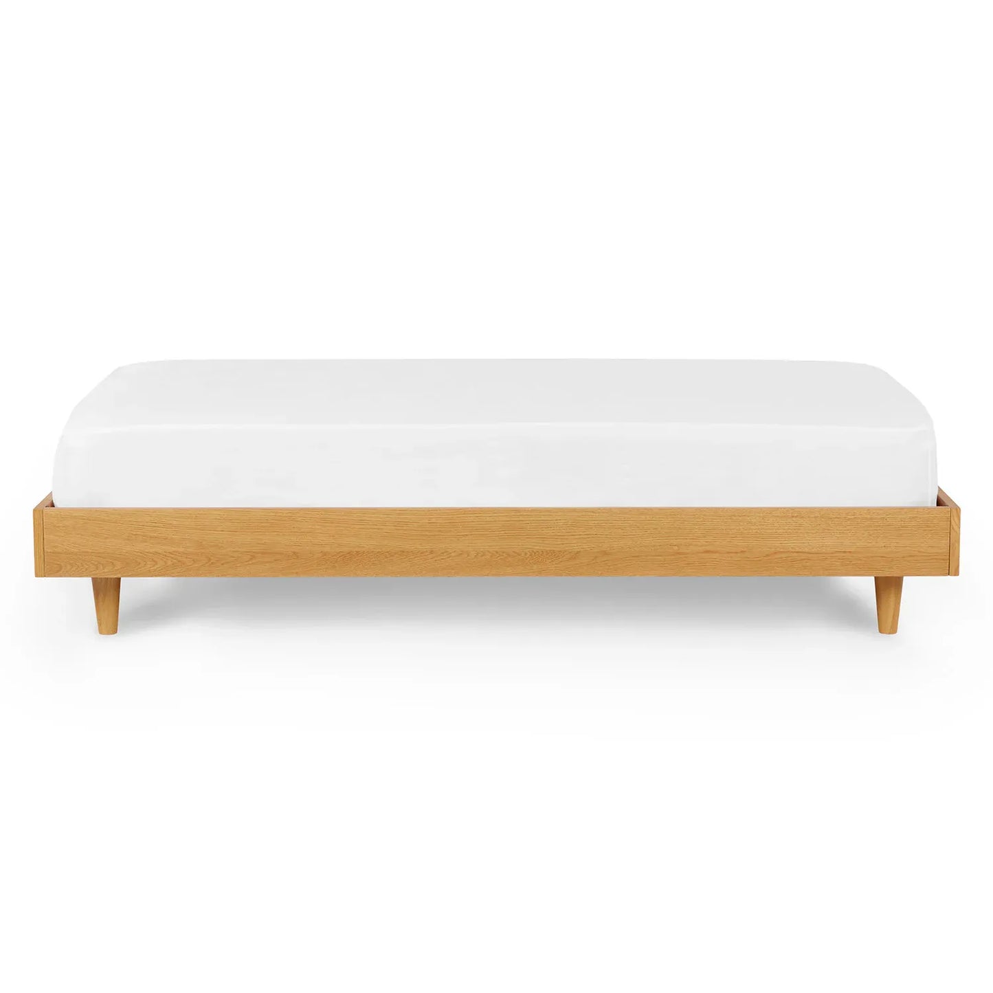 Minimalist Oak Wood Bed Frame With Low Design