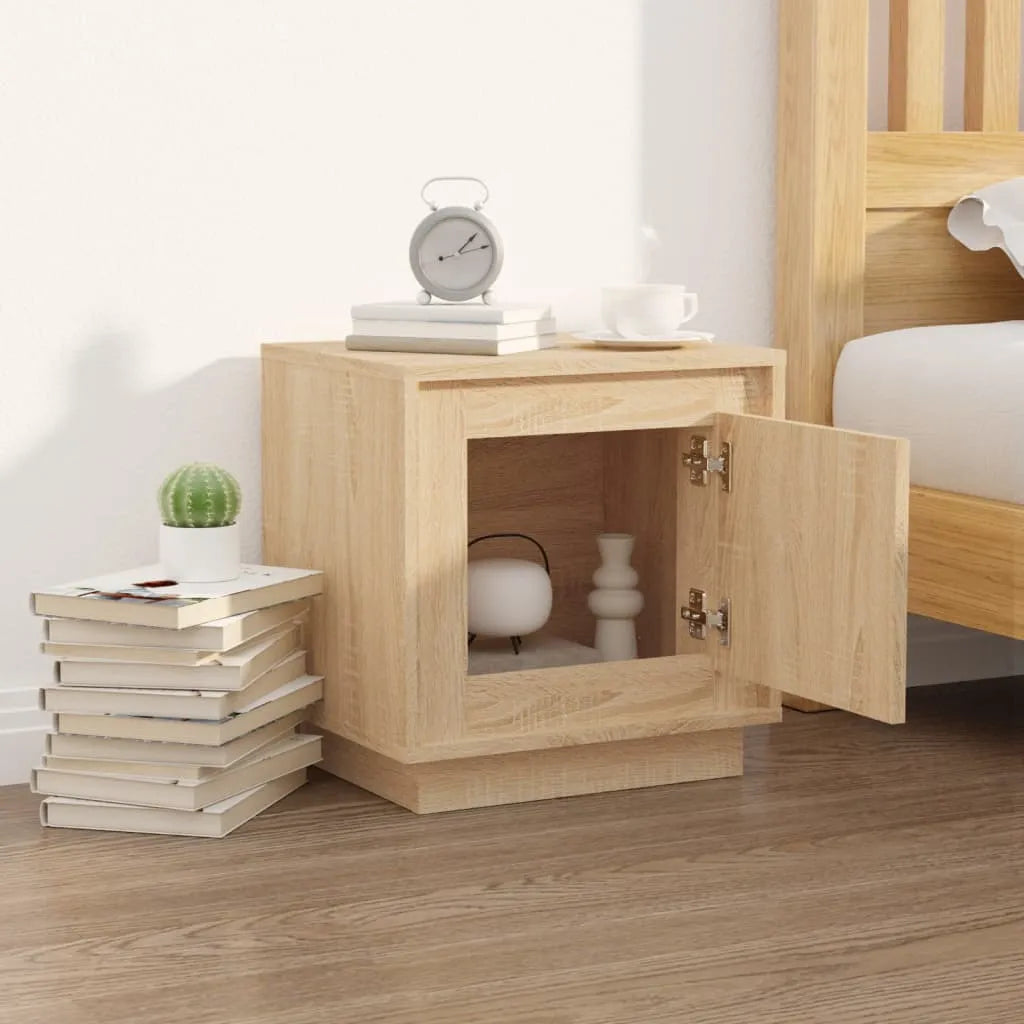 Pine Wood Nightstand With Drawer And Open Shelf