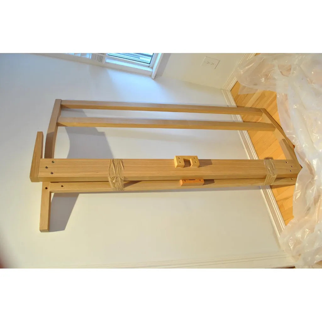Ash Wood Bed Frame With High Headboard And Natural Grain