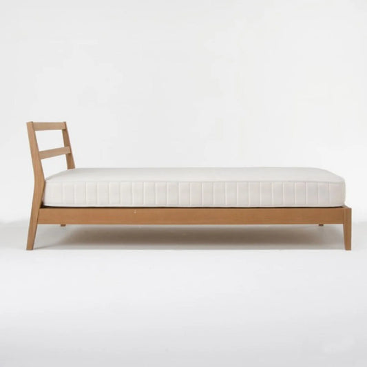 Ash Wood Bed Frame With High Headboard And Natural Grain
