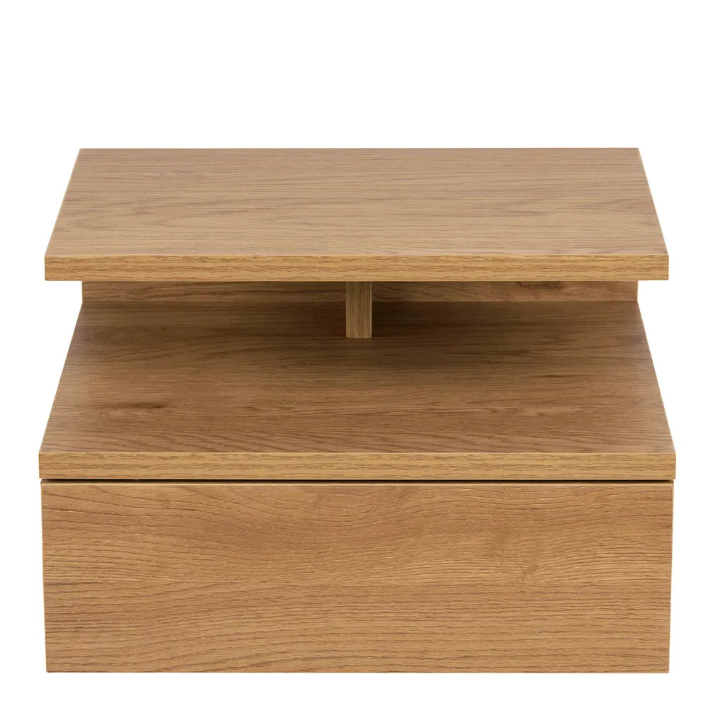 Compact Oak Wood Nightstand With Minimalist Design