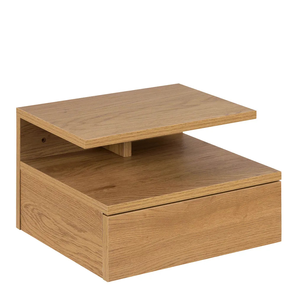 Compact Oak Wood Nightstand With Minimalist Design