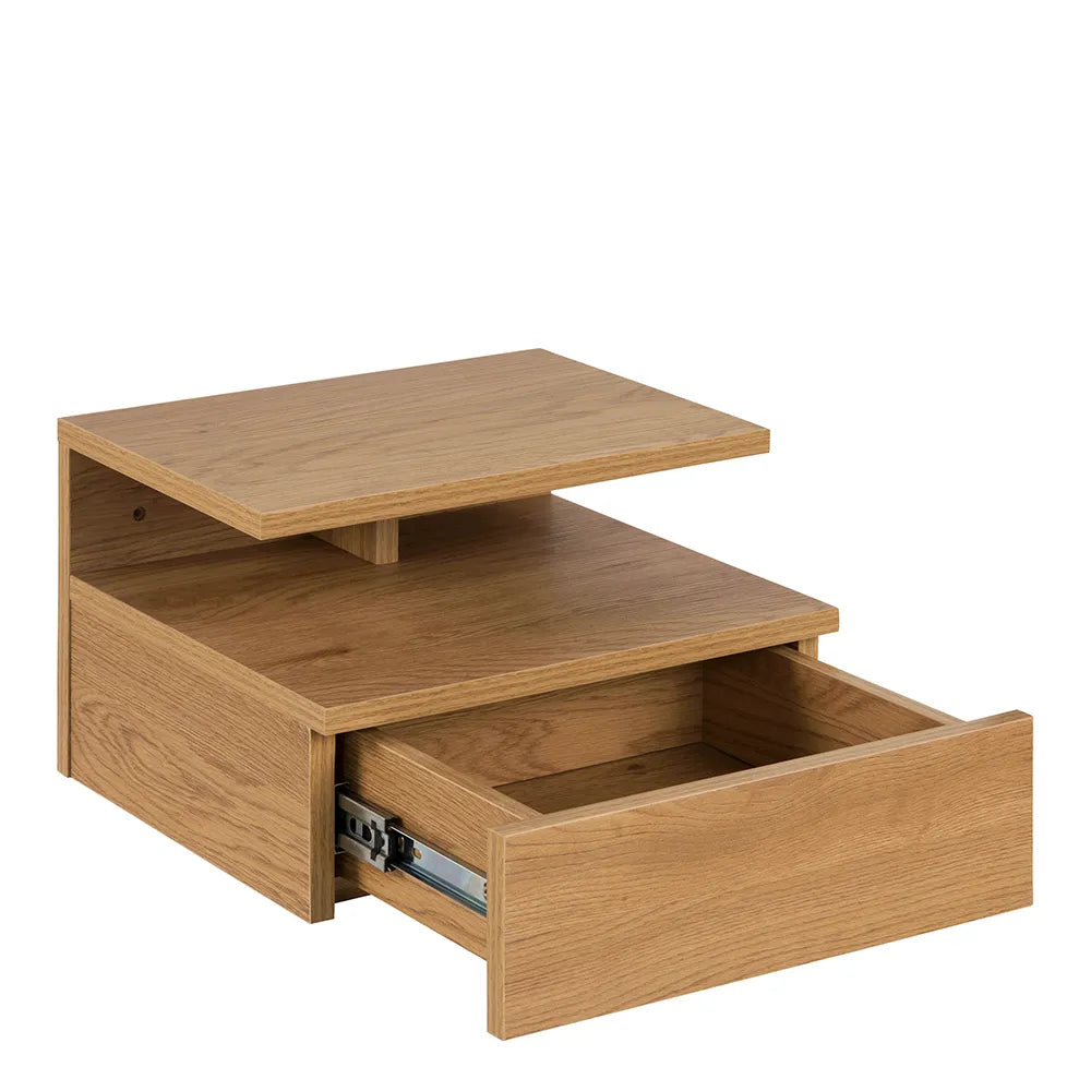 Compact Oak Wood Nightstand With Minimalist Design