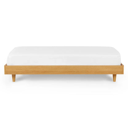 Minimalist Oak Wood Bed Frame With Low Design