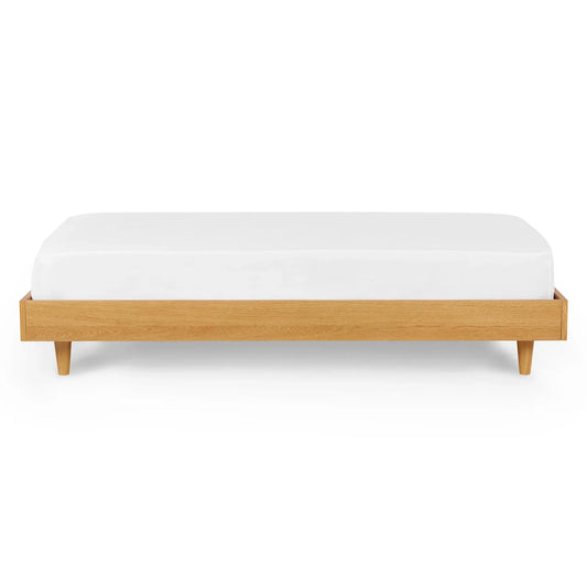 Minimalist Oak Wood Bed Frame With Low Design