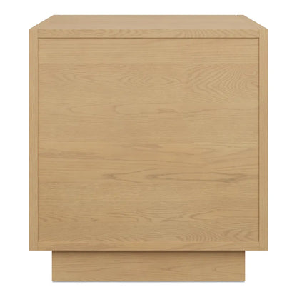 Oak Wood Nightstand With Drawer And Solid Base