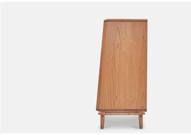 Oak Wood Wardrobe With Compact Design And Storage Shelves